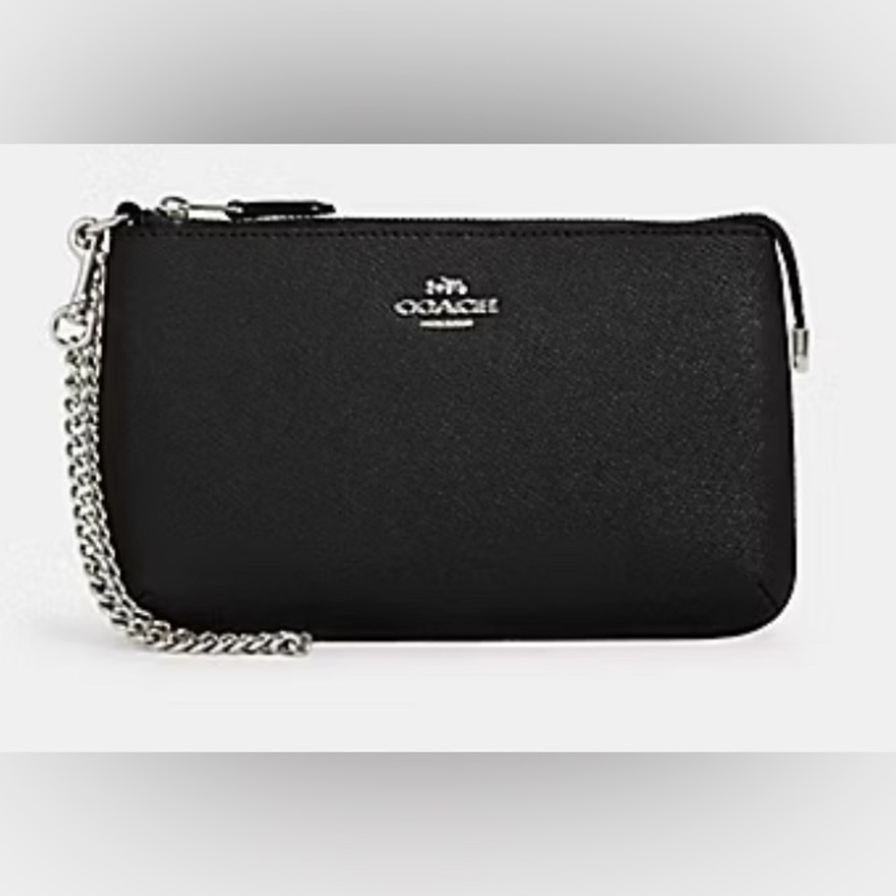 COACH - Large Wristlet w/ Silver Chain Wrist Strap